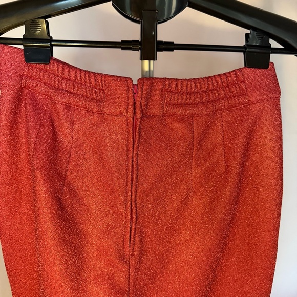 Vixen by Micheline Pitt Miss Kitty Cigarette Pants Pink Sparkle L NWT Rare - Picture 10 of 12